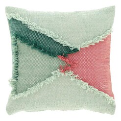 Picture of Dalila Fringed Cushion in Green by Vida & Co.