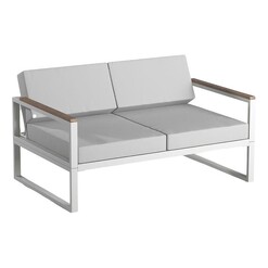 Picture of Dana 2 Seater Outdoor Sofa Steel White E-living