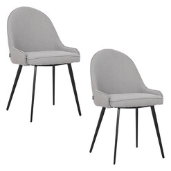 Picture of Dane Set of 2 Boucle Upholstered Dining Chairs Fabric Assorted casabona