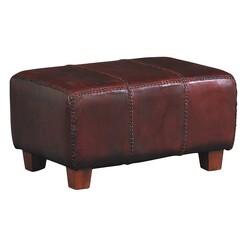 Picture of Danji Leather Stool Mahogany Kayu Estate