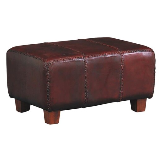 Picture of Danji Leather Stool Mahogany Kayu Estate
