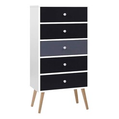 Picture of David Chest of 5-Drawers MDF Grey/White Resort Living