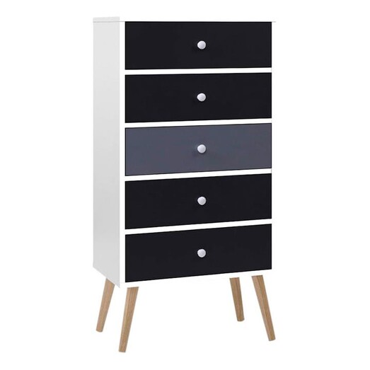 Picture of David Chest of 5-Drawers MDF Grey/White Resort Living