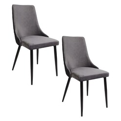 Picture of Davina Set of 2 Velvet Dining Chairs in Grey by Bay Road Designs