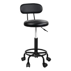 Picture of Debray Salon Stool Faux Leather Black Resort Living