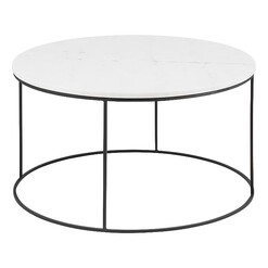 Picture of Decatur Marble Top Round Coffee Table White/Black Iniko