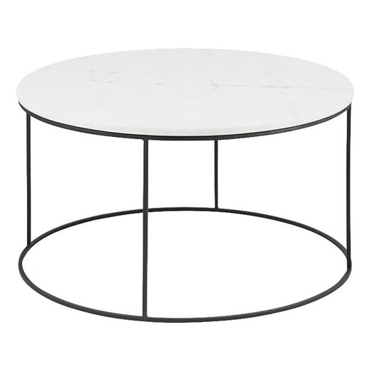 Picture of Decatur Marble Top Round Coffee Table White/Black Iniko