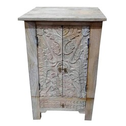 Picture of Declan Sandblasted Side Table Wood Grey Status Collections