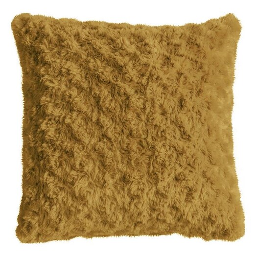Picture of Deka Faux Fur Cushion in Mustard by Castle Road Interiors Picture of Deka Faux Fur Cushion in Mustard by Castle Road Interiors