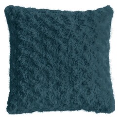 Picture of Deka Faux Fur Cushion in Teal by Castle Road Interiors