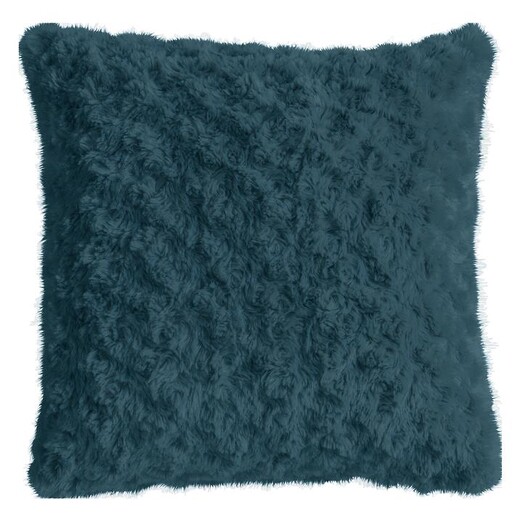 Picture of Deka Faux Fur Cushion in Teal by Castle Road Interiors