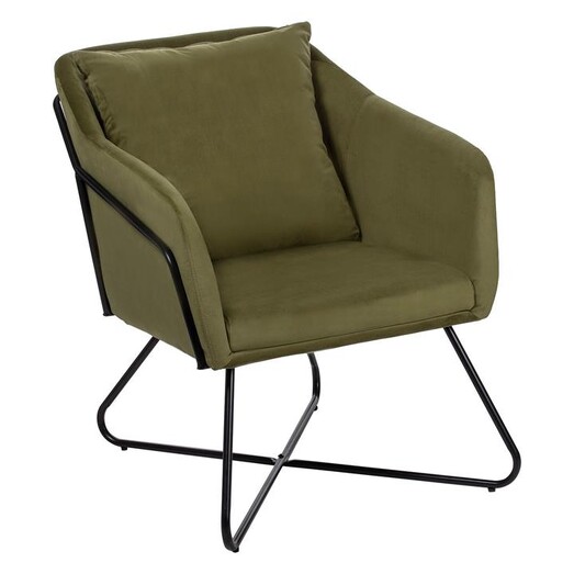 Picture of Delphi Velvet Armchair Polyester Olive Green Amalfi