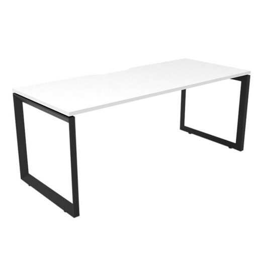 Picture of Deluxe 1-Person Profile Desk Melamine White/Black Rapidline