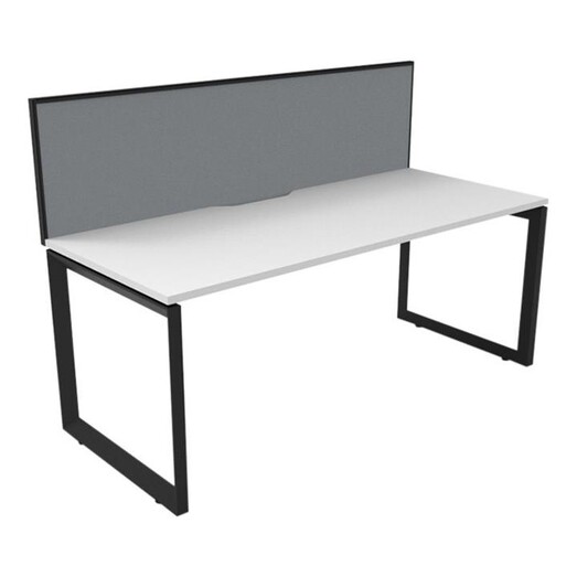 Picture of Deluxe Prof 1P Desk Melamine White/Black Rapidline