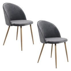 Picture of Demet Set of 2 Velvet Dining Chairs Assorted Levede