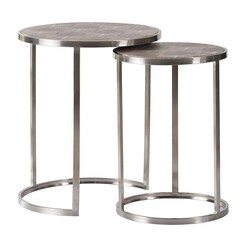 Picture of Deo Set of 2 Nesting Tables Stainless Steel Silver Alliance Furniture