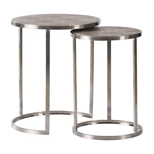 Picture of Deo Set of 2 Nesting Tables Stainless Steel Silver Alliance Furniture