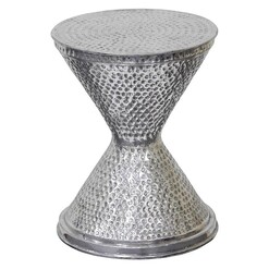 Picture of Desmonda Hourglass Side Table Metal Silver Kayu Estate