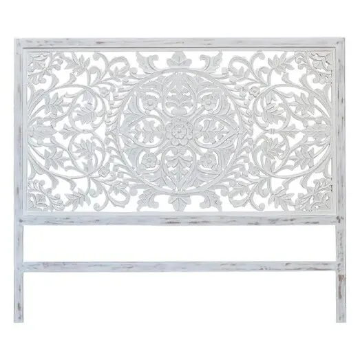 Picture of Devi Wooden Queen Bed Head White Wash Amalfi