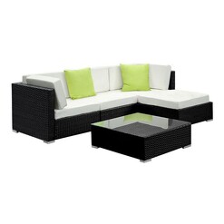 Picture of Dias 5-Piece Outdoor Lounge Sofa Set Polyethylene Black Frisse Outdoors