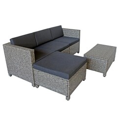 Picture of Dilay 3-Piece Outdoor Lounge Set Wicker Grey Homeflex