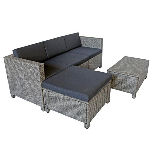 Picture of Dilay 3-Piece Outdoor Lounge Set Wicker Grey Homeflex