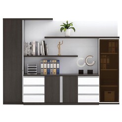 Picture of Dira Display Cabinet MDF Black Oak Iniko