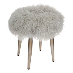 Picture of Dixie Stool, Grey Hair On Hide CAFE Lighting & Living