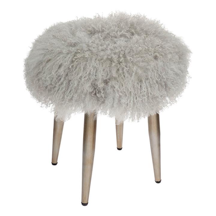 Picture of Dixie Stool, Grey Hair On Hide CAFE Lighting & Living