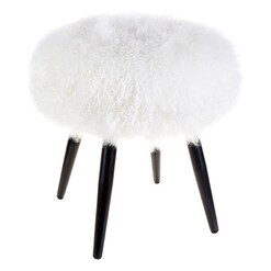 Picture of Dixie Stool, White Hair On Hide CAFE Lighting & Living