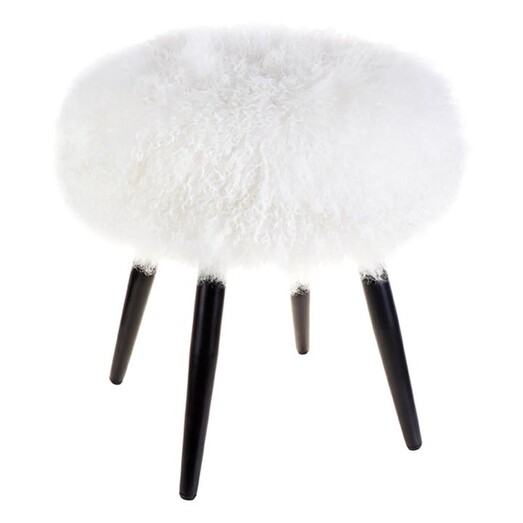 Picture of Dixie Stool, White Hair On Hide CAFE Lighting & Living