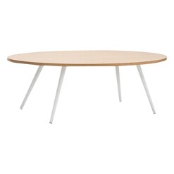Picture of Dizzy Oval Coffee Table, White in Light Brown by Eastern Warehouse