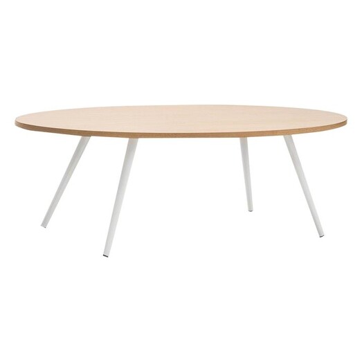 Picture of Dizzy Oval Coffee Table, White in Light Brown by Eastern Warehouse