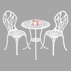 Picture of Dominique 3-Piece Outdoor Setting in White by Channel Enterprises