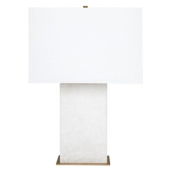 Picture of Dominique Alabaster Table Lamp in White by CAFE Lighting & Living
