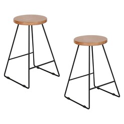Picture of Donin Stool (Set of 2) Metal Natural/Black Icon Studio