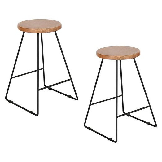 Picture of Donin Stool (Set of 2) Metal Natural/Black Icon Studio Picture of Donin Stool (Set of 2) Metal Natural/Black Icon Studio