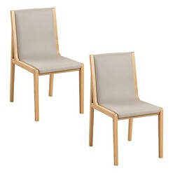 Picture of Dorleac Set of 2 Timber Dining Chairs Ash Black/Brown casabona