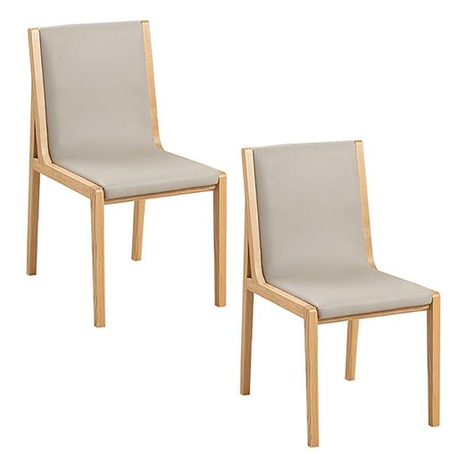 Picture of Dorleac Set of 2 Timber Dining Chairs Ash Black/Brown casabona