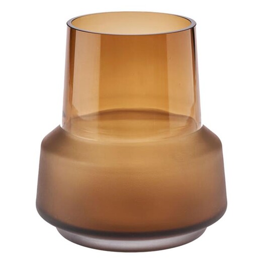 Picture of Draper Two-Tone Squat Glass Vase in Brown by Linen House