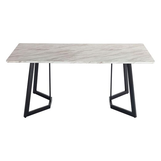 Picture of Dreamo Marble-Look Rectangular Dining Table in White/Black by Dreamo Living