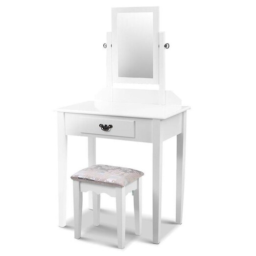 Picture of Dressing Table Stool Set Makeup Mirror Jewellery Cabinet Drawer Organizer