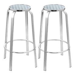 Picture of Dreyer Bar Stool (Set of 2) Metal Silver Frisse Outdoors