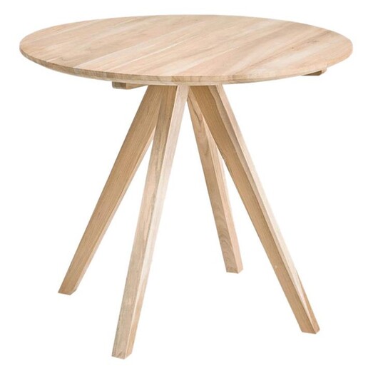 Picture of Drouin Round Teak Dining Table in Light Brown by Vida & Co.