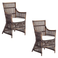 Picture of Duchess Rattan Armchair (Set of 2) Natural Black Wash Nova Solo