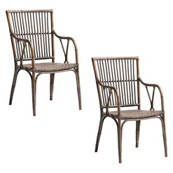 Picture of Duke Rattan Armchair (Set of 2) Natural Black Wash Nova Solo