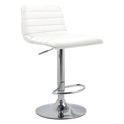 Picture of Durant Gas Lift Bar Stool Faux Leather White HOMESTAR