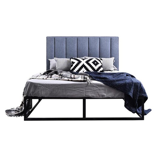 Picture of Dustin Queen Bed Fabric Grey/Black Emma's Design