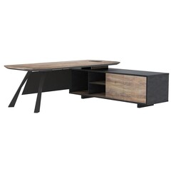 Picture of Eadwa Executive Desk MDF Natural/Black Iniko