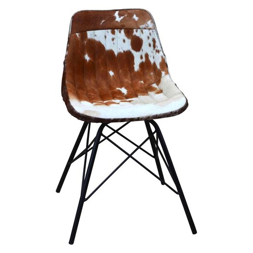 Picture of Eames Replica Cowhide Dining Chair Hair On Hide Brown/White Phil Bee Interiors